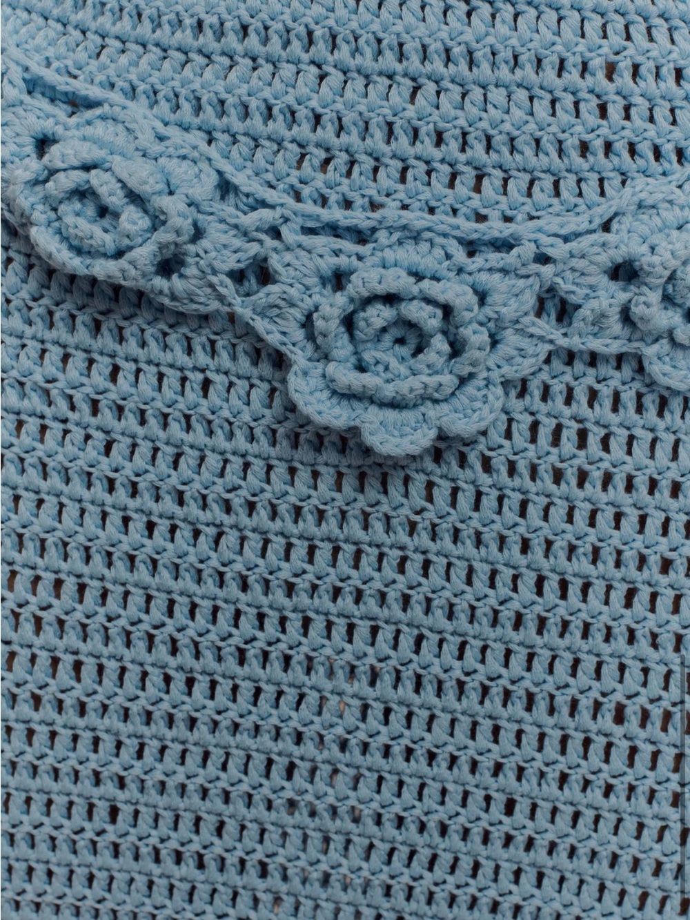 Meshki Light Blue Crochet Floral-Trim Midi Dress - Picture 4 of 4